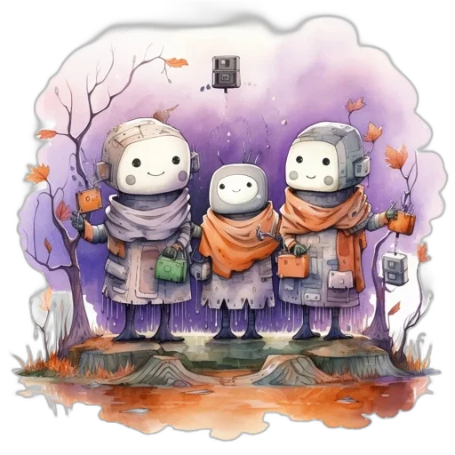 concept art, fantasy art, watercolor, pixel art transparent PNG cut-out