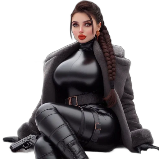 jacket, dress, creature, hair transparent PNG cut-out