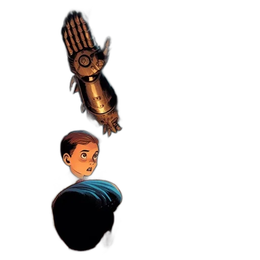 weapon, staff, robot, hair transparent PNG cut-out