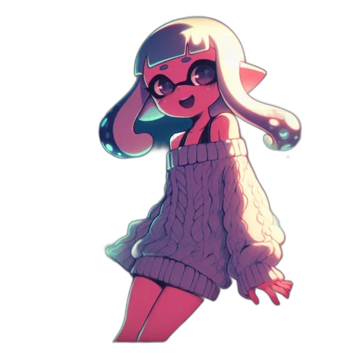 dress, creature, jacket, staff transparent PNG cut-out