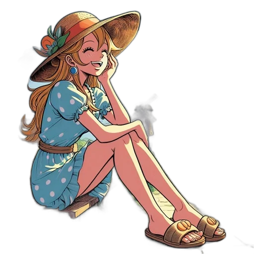 dress, hat, staff, jewelry transparent PNG cut-out