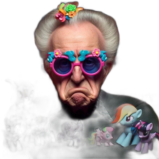 concept art, vaporwave, elderly, man transparent PNG cut-out