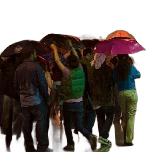 umbrella, jacket, staff, photorealistic transparent PNG cut-out