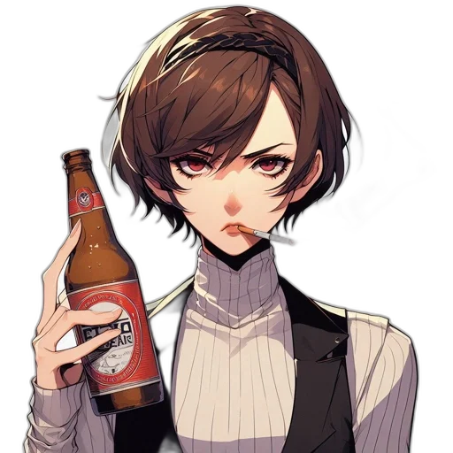 bottle, staff, jacket, face transparent PNG cut-out