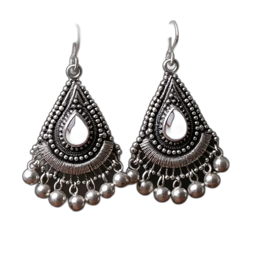 jewelry, silver, oxed, tribal transparent PNG cut-out
