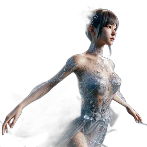 dress, robot, concept art, fantasy art transparent PNG cut-out