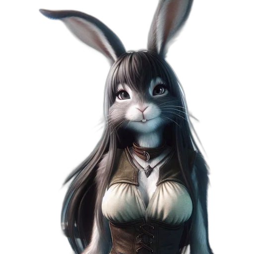dress, animal, face, fantasy art transparent PNG cut-out