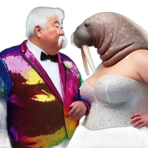 dress, creature, animal, vaporwave transparent PNG cut-out
