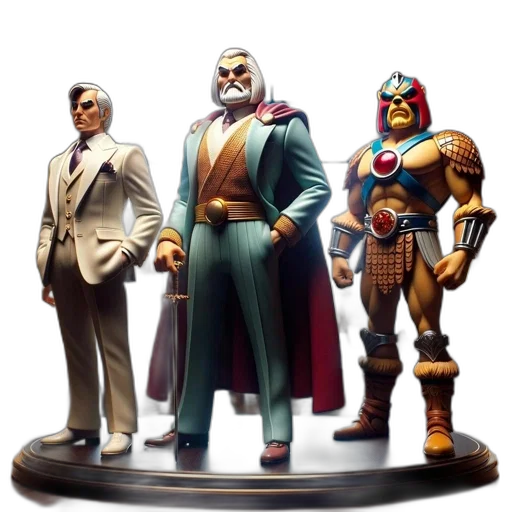 concept art, comic book art, 3d render, three transparent PNG cut-out