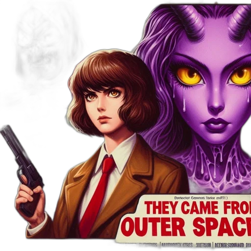 comic book art, concept art, outer space, retro transparent PNG cut-out