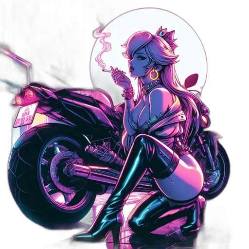 cyberpunk, concept art, comic book art, vaporwave transparent PNG cut-out