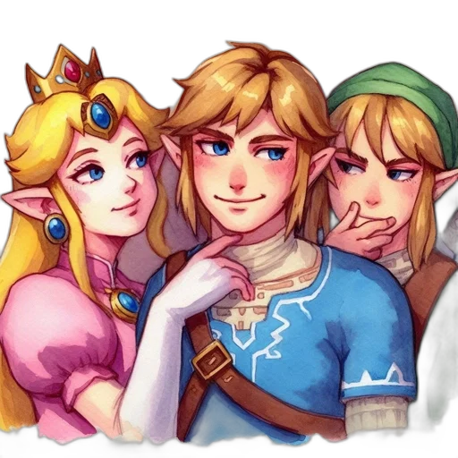 crown, face, pixel art, watercolor transparent PNG cut-out