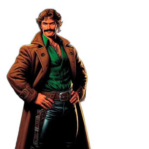 jacket, comic book art, concept art, man transparent PNG cut-out