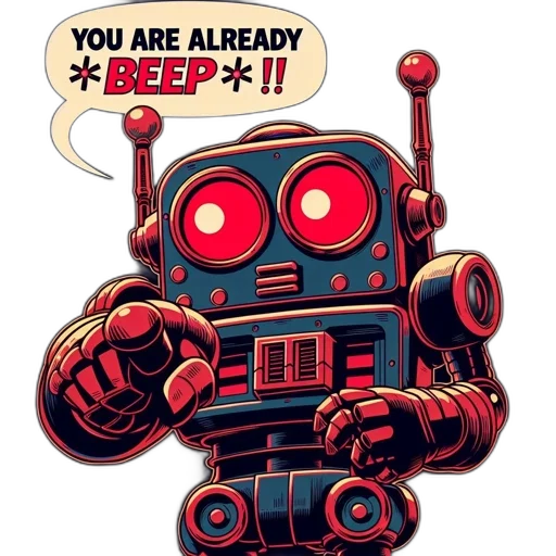 robot, comic book art, concept art, pixel art transparent PNG cut-out