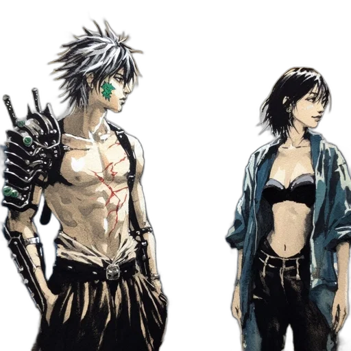 concept art, comic book art, fantasy art, cyberpunk transparent PNG cut-out