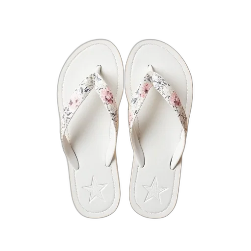 shoes, pair, white, flip-flops transparent PNG cut-out
