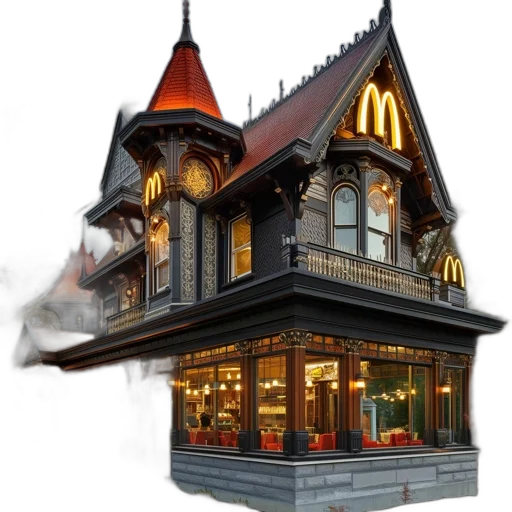 building, food, photorealistic, 3d render transparent PNG cut-out