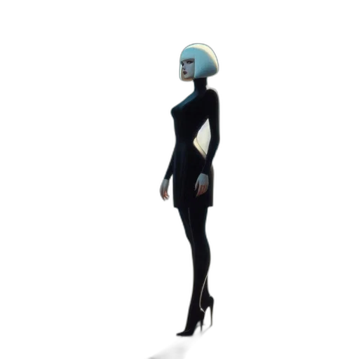 dress, robot, staff, creature transparent PNG cut-out