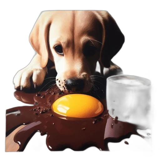 food, animal, photorealistic, oil painting transparent PNG cut-out