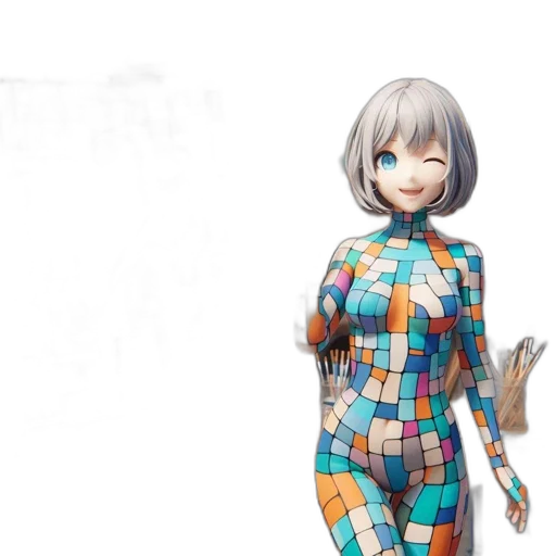 dress, robot, creature, 3d render transparent PNG cut-out