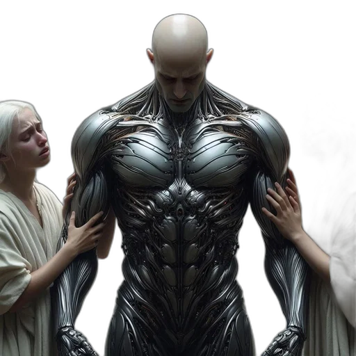 concept art, comic book art, cyberpunk, photorealistic transparent PNG cut-out