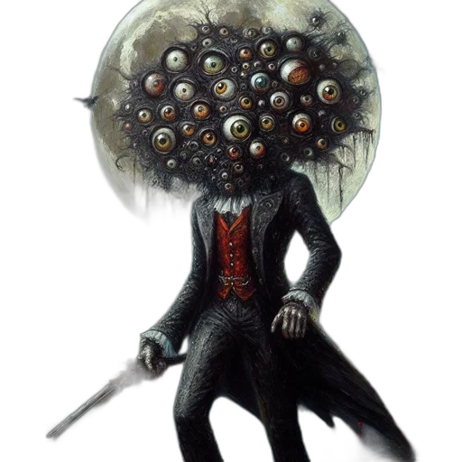 mask, staff, creature, hair transparent PNG cut-out