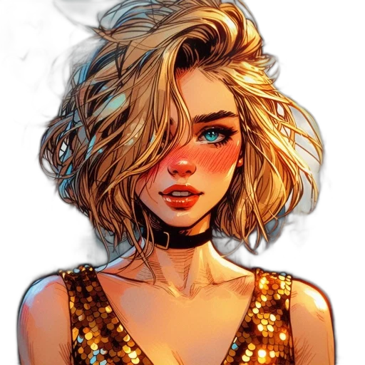 dress, jacket, face, hair transparent PNG cut-out