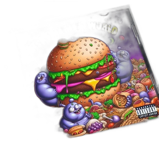 food, concept art, 3d render, photorealistic transparent PNG cut-out
