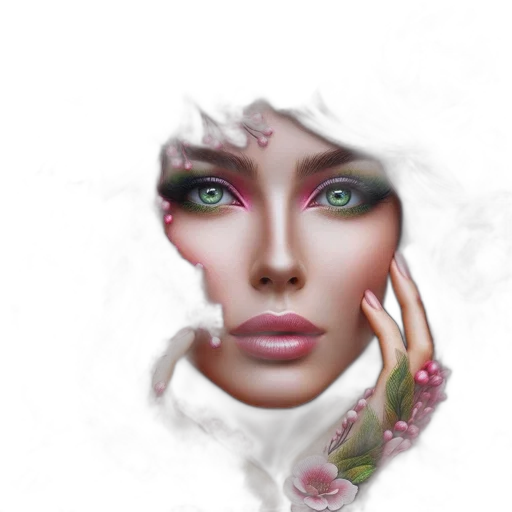 face, mask, jewelry, flower transparent PNG cut-out