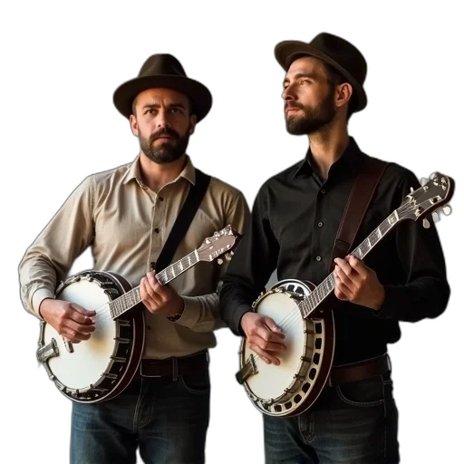 two, men, standing, next transparent PNG cut-out