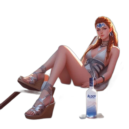 bottle, staff, weapon, dress transparent PNG cut-out