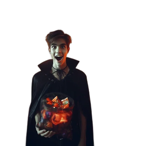 jacket, creature, mask, staff transparent PNG cut-out