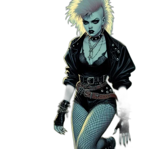 comic book art, cyberpunk, concept art, cartoon transparent PNG cut-out