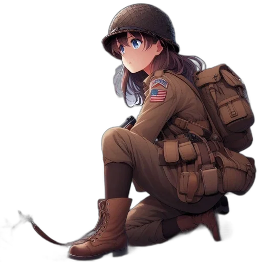weapon, jacket, hat, staff transparent PNG cut-out