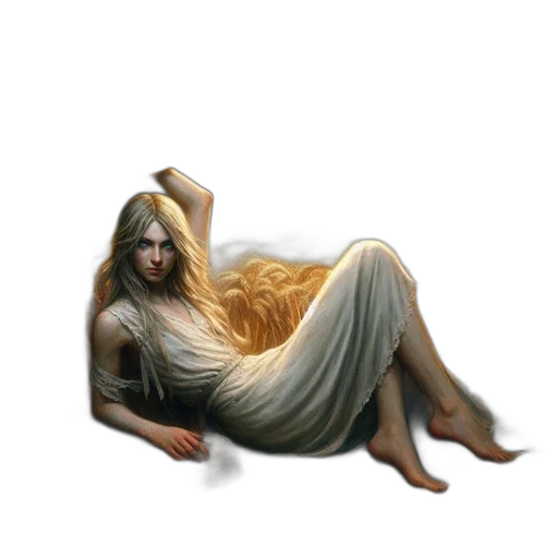 dress, hair, jewelry, creature transparent PNG cut-out