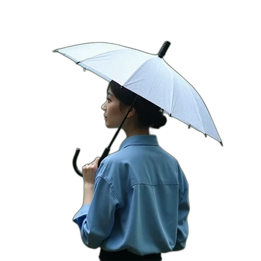 umbrella, staff, hat, jacket transparent PNG cut-out