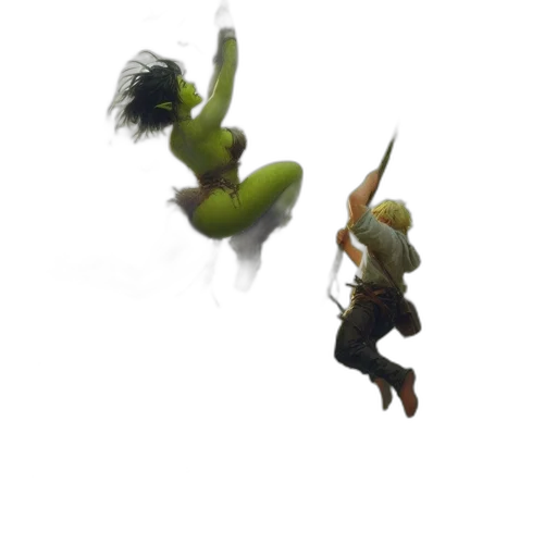 creature, staff, dragon, hair transparent PNG cut-out