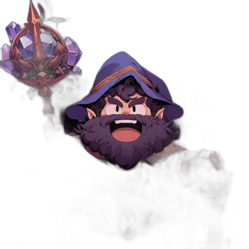 staff, mask, hat, dragon transparent PNG cut-out