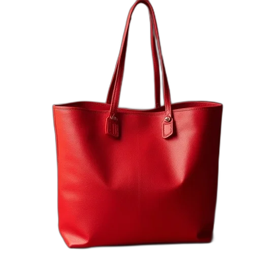 red, heroine, leather, tote transparent PNG cut-out