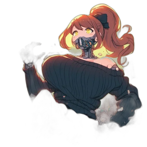 creature, dress, weapon, hair transparent PNG cut-out