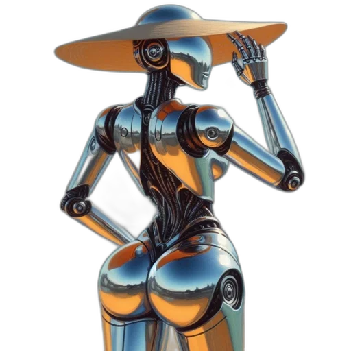 robot, dress, staff, concept art transparent PNG cut-out