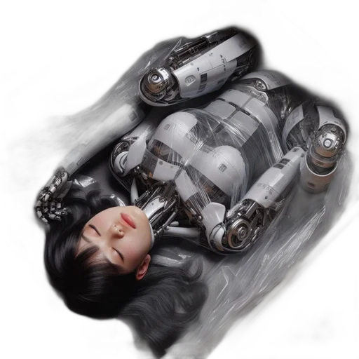 robot, weapon, jacket, cyberpunk transparent PNG cut-out