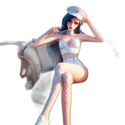 dress, staff, hat, weapon transparent PNG cut-out