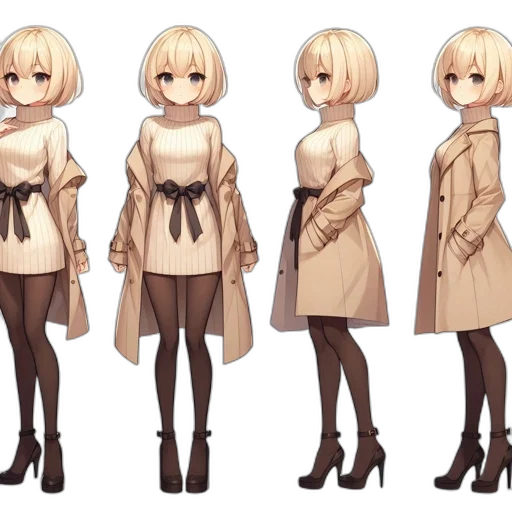 dress, jacket, concept art, anime transparent PNG cut-out