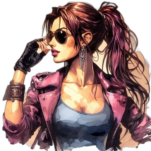jacket, face, cyberpunk, concept art transparent PNG cut-out