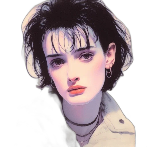 face, jacket, hair, robot transparent PNG cut-out