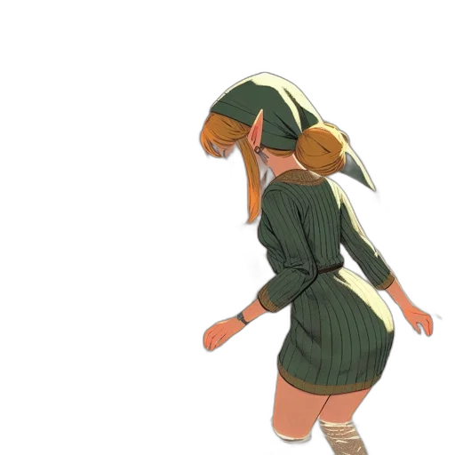 dress, hat, staff, sword transparent PNG cut-out