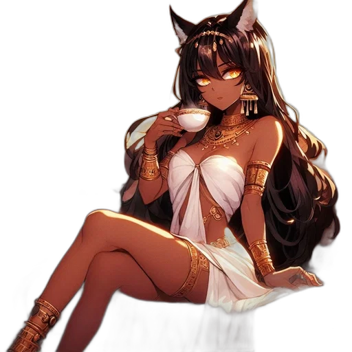 dress, staff, fantasy art, anime transparent PNG cut-out