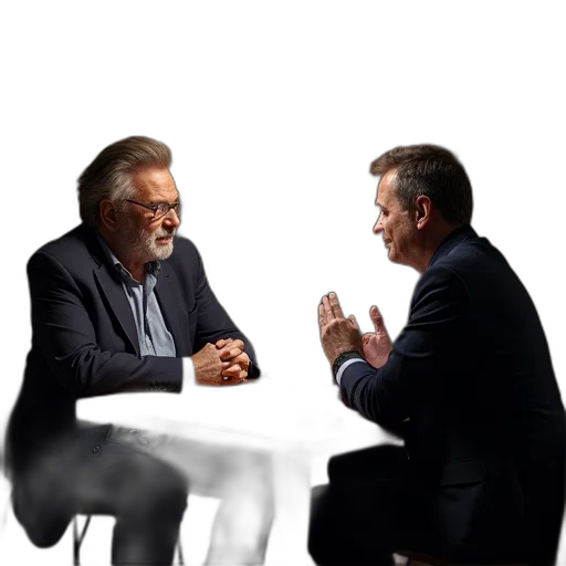 conversation, interview, about, larry transparent PNG cut-out