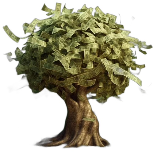 tree, 3d render, green, impressive transparent PNG cut-out